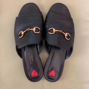 Gucci horsebit leather slide sandals size 35.5